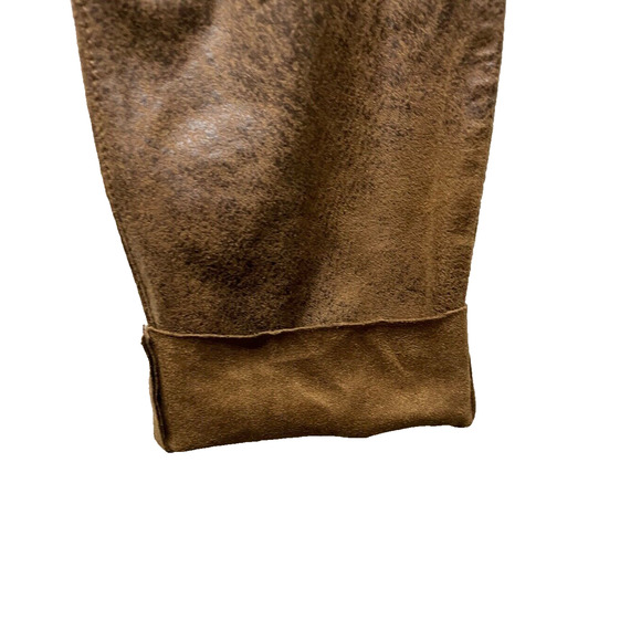 NWT -Zara Women's Skinny Faux Suede Leather Stretch Pants, Brown - Size S - Picture 5 of 16